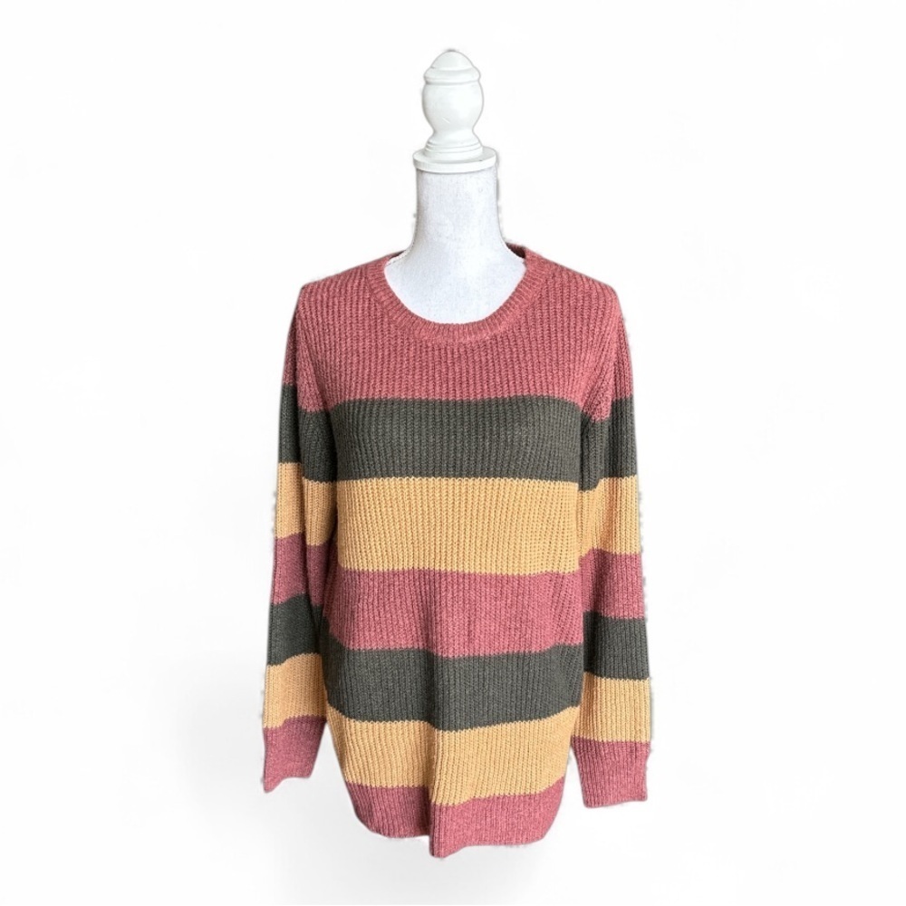 Pink Clover NWT Striped Crochet Sweater Size‎ XXL